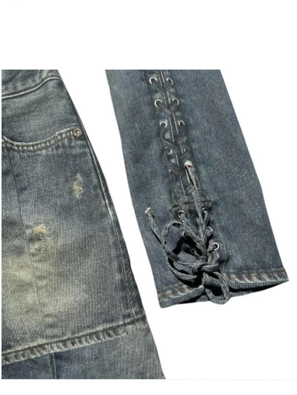Edgy Denim-Look Dress Casual Party Mini - Picture 11 of 13